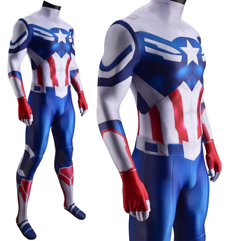 The Falcon And The Winter Soldier Sam Wilson Captain America Jumpsuit Adult Kids 6 The Falcon And The Winter Soldier Sam Wilson Captain America Jumpsuit Adult Kids – Image 4