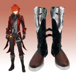 Genshin Impact Diluc Red Dead Of Night Style Cosplay Boots
