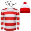 Where's Wally Waldo Adult Cosplay Christmas Costume (Ready To Ship) -Étoile Cosplay Soldes 334408b885