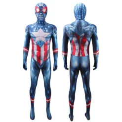 Captain America Spider-Man Cosplay Jumpsuit With Detachable Mask