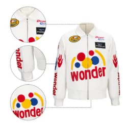 Ricky Bobby Wonder White Jacket Racing Costume Talladega Nights -Étoile Cosplay Soldes 53b9466c1a
