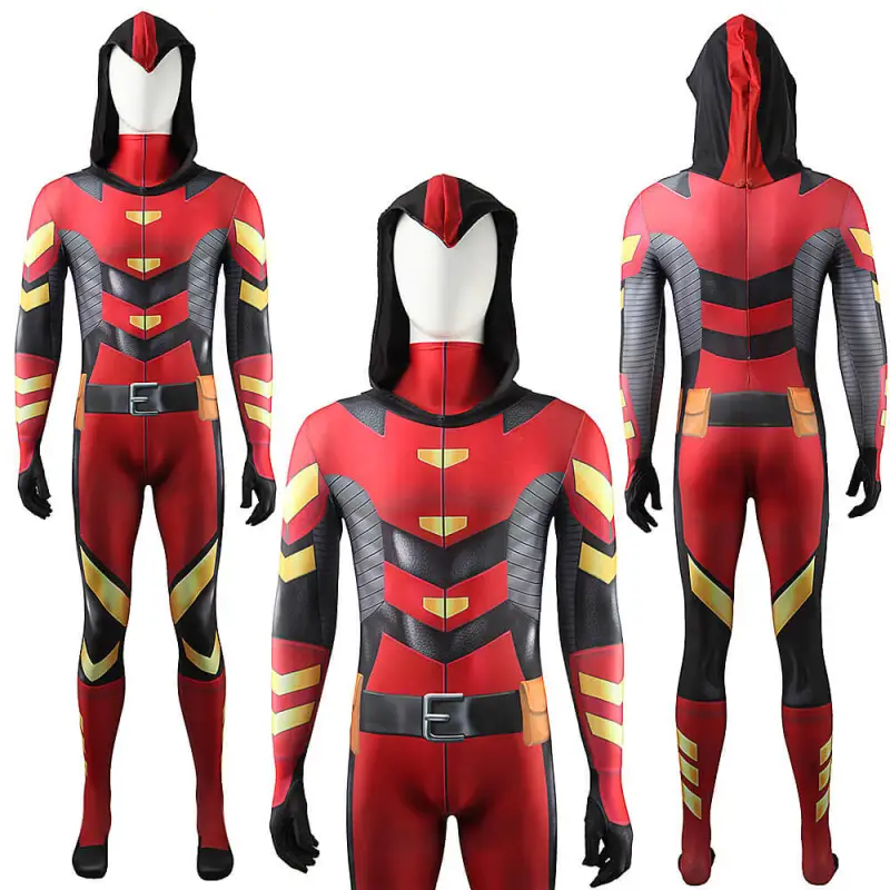 Red Arrow Arsenal Jumpsuit Cosplay Costume Adults Kids 4 Red Arrow Arsenal Jumpsuit Cosplay Costume Adults Kids – Image 2