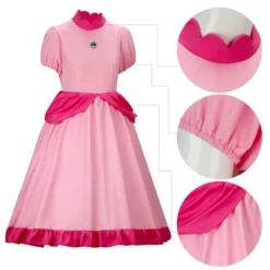 Kids Princess Peach Dress Super Mario Cosplay Costume -Étoile Cosplay Soldes 69fde4faa0