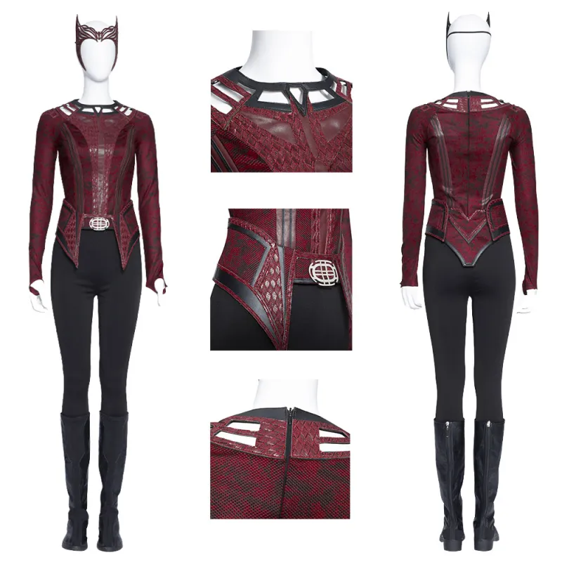 Doctor Strange In The Multiverse Of Madness Wanda Maximoff Scarlet Witch Cosplay Costume (No Boots) 4 Doctor Strange In The Multiverse Of Madness Wanda Maximoff Scarlet Witch Cosplay Costume (No Boots) – Image 2