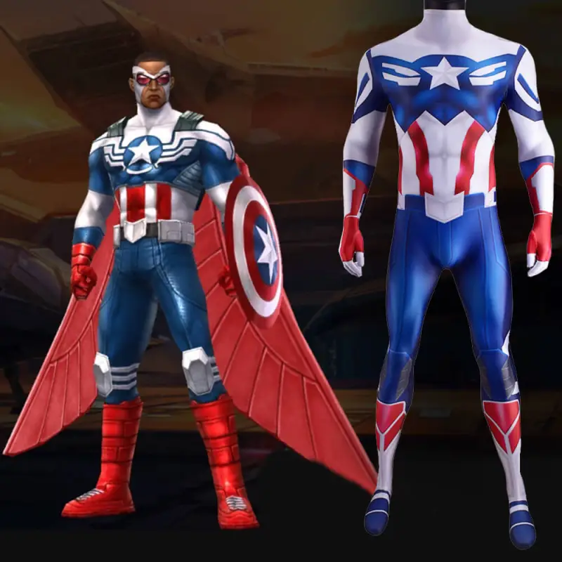 The Falcon And The Winter Soldier Sam Wilson Captain America Jumpsuit Adult Kids 3 The Falcon And The Winter Soldier Sam Wilson Captain America Jumpsuit Adult Kids