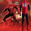 Red Lantern Corps Cosplay Costume Adult Kids