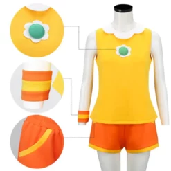 Princess Daisy Tennis Suit Mario Tennis Aces Cosplay Costume -Étoile Cosplay Soldes bcc77e04e2