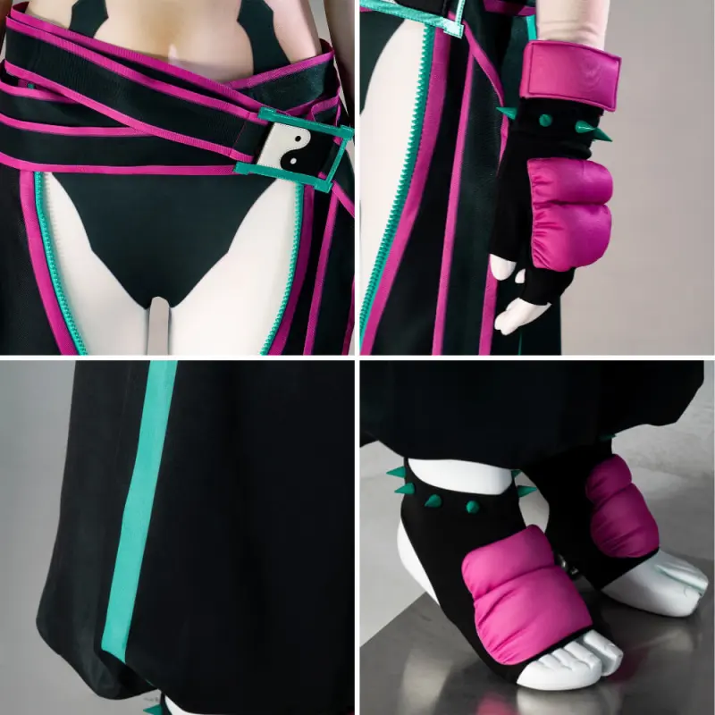 Street Fighter 6 Juri Han Cosplay Costume Halloween Outfits 9 Street Fighter 6 Juri Han Cosplay Costume Halloween Outfits – Image 7