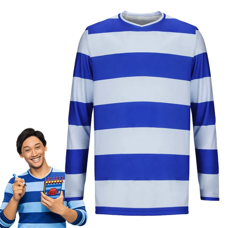 Josh T-Shirt Blue Stripe Blue's Clues & You! (Ready To Ship) 4 Josh T-Shirt Blue Stripe Blue's Clues & You! (Ready To Ship) – Image 2