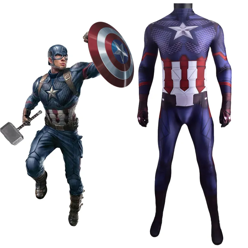 Avengers Endgame Captain America Cosplay Costume Adults Kids 3 Avengers Endgame Captain America Cosplay Costume Adults Kids