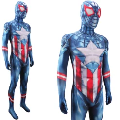 Captain America Spider-Man Cosplay Jumpsuit With Detachable Mask -Étoile Cosplay Soldes dec8875a80
