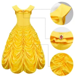 Princess Belle Yellow Dress Beauty And The Beast Film Cosplay -Étoile Cosplay Soldes e0501c49f0