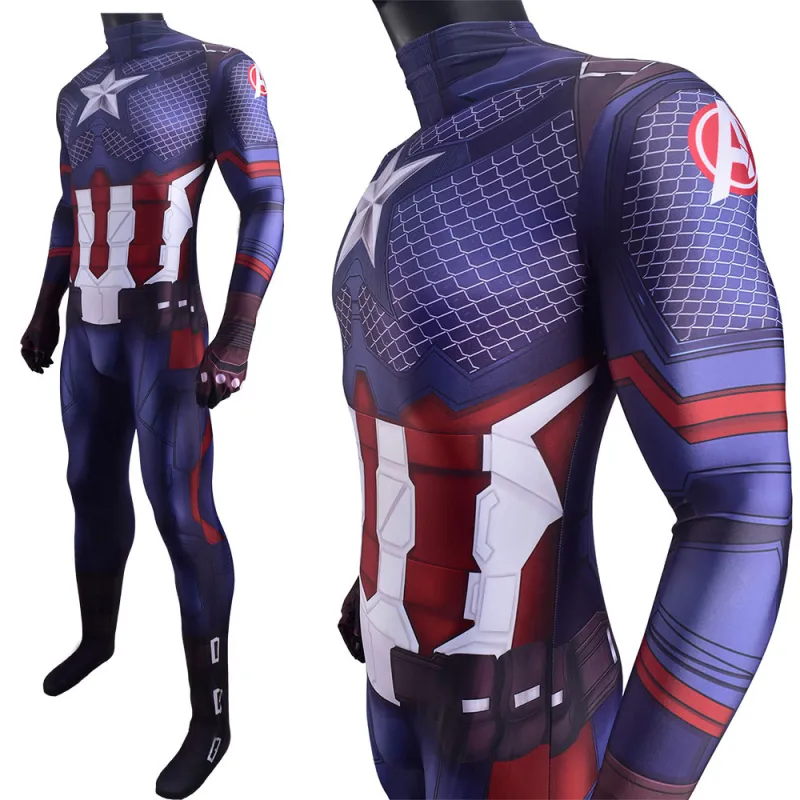 Avengers Endgame Captain America Cosplay Costume Adults Kids 7 Avengers Endgame Captain America Cosplay Costume Adults Kids – Image 5