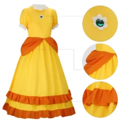 Princess Daisy Dress Super Mario Cosplay Costume For Women -Étoile Cosplay Soldes e3460499d0