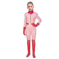 Kids Princess Peach Racing Costume Pink Jumpsuit The Super Mario Bros. Movie