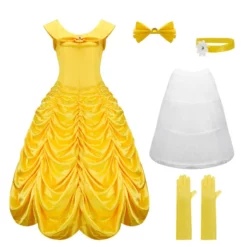 Princess Belle Yellow Dress Beauty And The Beast Film Cosplay -Étoile Cosplay Soldes ef22f1b515